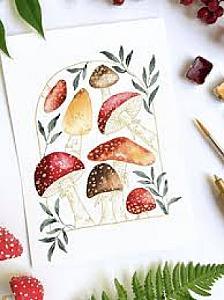 Amanita Mushrooms Watercolor Workshop with BotanicalBekah @ Treehouse Hotel Silicon Valley