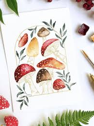 Amanita Mushrooms Watercolor Workshop with BotanicalBekah @ Treehouse Hotel Silicon Valley