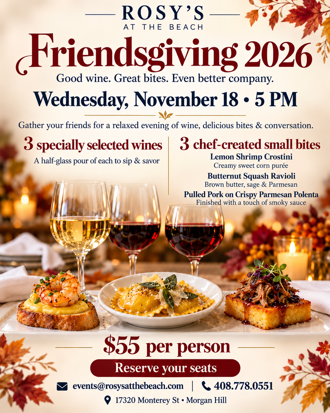 Friendsgiving at Rosy's! An Evening of Wine, Food & Friends
